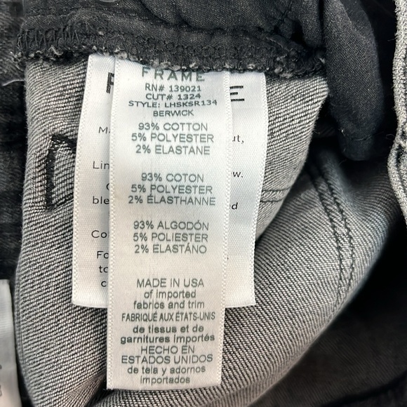 Frame Le High Skinny Grey Denim Frayed Hem Jeans 28 - Picture 8 of 10